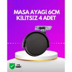 Masa Koltuk İçin Kilitsiz Tekerlek Seti 6 Cm