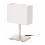 Masa Lambası-Kare Abajur 36 cm Nikelaj Kaplama-Beyaz Renk 8.6 W