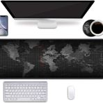 Masa Pedi Mat Oyun Fare Altlıkları, Ofis Masası Matı 80 cm × 11,20 cm Büyük Oyun Mouse Pad Ofis ve Ev için Kaymaz Kauçuk Tabanlı Dayanıklı Genişletilmiş Bilgisayar Mouse Pad (Dünya Haritası Deseni)