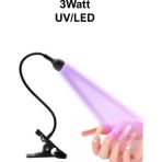 Masa Sabitlemeli Poly Jel Üst Form Tırnak Kurutucu 3W Uv LED Lamba Ahtapot Uv Easy Beauty - Siyah