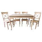 Masa-Sandalye ST Çapraz Tk Model HAM Kayın Klasik Aslan Ayak Açılır Tabla ElYapım - Ahşap - 80x120