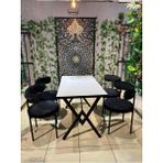 Masa Sandalye Takımı 4 Kişilik Yemek Masası Takımı Mutfak Masası Takımı - 70X120 SİYAH