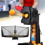 Masa Tenisi Robotu, 50 W Masa Tenisi Topu Makinesi, Masa Tenisi Antrenman Robotu, Top Hız 4-40 M/S, Toplar Toplama Ağı ve 100 Masa Tenisi Topları ile