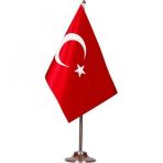 Masa Türk Bayrağı Metal Ayaklı