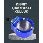 Masa Üstü Çakmaklı Küllük Paslanmaz Metal Gövde