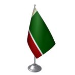 Masa Üstü Çeçenistan Bayrağı Krom Direk Masa Bayrak Seti