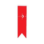 Masa Üstü Kırlangıç İttihat Ve Terakki Bayrağı - 8x30cm Çift Taraflı Saten Kumaş