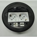 Masa Üstü Priz Siyah+ 1 Ad. Priz+2 Ad. Usb+1 Ad. Ethernet +1 Hdmı + 1 Adet Typc Geçiş