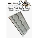 Masa Üstü Resim Paleti 1 Adet 17 Hazneli Boya Paleti 16X27 cm Sanatsal Boyalar İçin Palet Akrilik Boya Yağlı Boya Guaj B