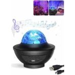Masa ve Gece Lambası Renkli Projektör Işıklı Disko Topu Bluetooth Hoparlör - Çok Renkli