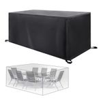 Masa ve Sandalyeler için Su Geçirmez Açık Veranda Mobilya Örtüsü Seti 280x210x90cm Ağır Hizmet Tipi 600D Oxford Polyester Rüzgar Geçirmez Anti UV Yırtılmaya Dayanıklı Dikdörtgen Şekil Bahçe Koruması