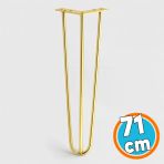 Masa Ve Sehpa Ayağı Tekli Dayanıklı Mobilya Yükseltici Destek Modeli 71 Cm Gold Altın Metal