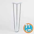 Masa Ve Sehpa Ayağı Tekli Sağlam Mobilya Yükseltici Destek Ayak Modeli 71 Cm Krom Gümüş Metal