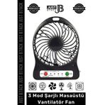 #MasaFanı 3 Mod Şarjlı Aydınlatmalı Sessiz Mini Pervaneli Soğutucu Küçük Masaüstü Vantilatör Fan