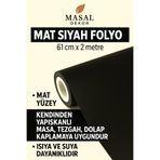 MASAL DEKOR Mat Siyah Mobilya, Dolap, Beyaz Eşka Kaplama Yapışkanlı Folyo