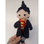 Masal Gurumi Amigurumi Harry Potter Örgü Oyuncak - Siyah - Magenta