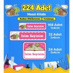 Masal Kitabı Temalı Okul Kreş Kişiye Özel Isim Etiket Seti - Model 198