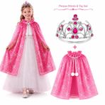 Masal Prensesi Pembe Pelerin Ve Taç Seti (85 Cm)