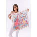 Masal Şatosu Model Fular Bandana Şal Estascarf 70X70 cm - Çok Renkli