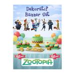Masal Şekerleme Zootopia Özel Kesimli Dekoratif Banner, Zootropolis , Zotopia