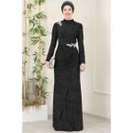 Masal Tesettür Abiye Siyah - 50