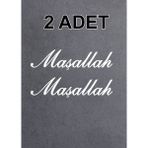 Maşallah 2 Adet Maşallah Yazı Sticker Araba Oto Motosiklet Karavan Etiket 00054 - 20x5 Cm - Beyaz