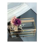 Masalsı Concept Metal Cam Kutu Gold Çikolata Kutusu Çok Amaçlı Takı Kutusu 25x15x7 cm