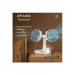Masaüstü Dijital Ekranlı Çift Fanlı Led Işıklı Soğutucu Fan Ev Ofis Şarjlı Vantilatör Mirem0015k-Fan5
