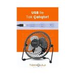 Masaüstü Fan Metal Vantilatör USB ile Çalışan Soğutucu Siyah - 001-Siyah