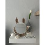 Masaüstü Kahverengi Renk Hediyelik Dekoratif Makyaj Aynasi,Tavşan Kulaklı,Sevimli Ayna, Çocuk Ve Genç Ayna, Dekoratif Ayna,Mini Ayna