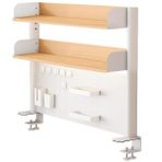 Masaüstü Kelepçesi, Pegboardlu Uzatma Paneli, Oyun Masası için Metal Raf Ünitesi, Ev, Yurt, Ofis, Işık Ceviz (60 cm/23,6 inç)