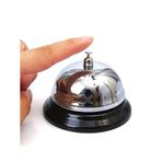Masaüstü Metal Servis Zili, Gümüş Renk, Resepsiyon ve Otel Tezgahı için Masa Zili