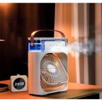 Masaüstü Taşınabilir Buzlu Vantilatör Su Soğutmalı LED Işıklı Soğutucu Fan Aır Cooler Fan - Beyaz