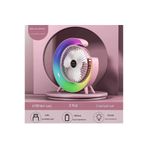 Masaüstü Vantilatör USB Şarjlı Rgb LED Işıklı 3 Kademeli 180° Ayarlanabilir Soğutucu Fan Pembe - Lisinya