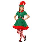 Maseaxi Yeşil Elf Kostümü Noel Elf Kadın Elbise Seti Çocuk Yetişkin, Elf Kostüm Setleri Kıyafet, Şapka, Çorap, Kemer, Aile Kıyafeti, Cosplay, Karnaval Partisi için Kaplama