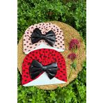 MASENKIDS BEBEK BONE & BANDANA ÇİFT KAT ÖZEL DERİ FİYONKLU NOKTA DESENLİ