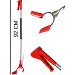 Masfitech Uzatmalı Saplı Yaprak Toplama Aparatı – Bahçe ve Çöp Toplayıcı – Ergonomik Tutmalı - 92 cm - Kırmızı