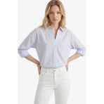 Masha Kate Mavi Çizgili Popover Bluz - 40