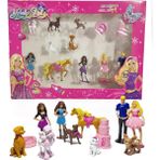 Masho Trend 12 Parça Barbie Figür Seti - Barbie Karakter Seti Barbie Ken Figür Kız Figür Oyuncak Evcilik Oyuncak
