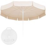 Masho Trend 2 Metre Tek Renk Polyester Kumaş Plaj Şemsiyesi - 2 Metre Balkon Şemsiyesi + Bidon - Bahçe Şemsiyesi - 2 x 2 m - Bej