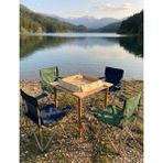Masho Trend Ahşap Katlanır Rulo Seyyar Okey Masası - Taşınabilir Kamp Masası Özellikli - 75x75x75