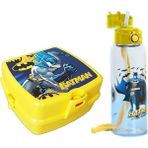 Masho Trend Batman Yemek Kabı + 500 ml Suluk Batman Beslenme Kabı - Lisanslı Batman Yemek Kabı Beslenme Çantası - Renkli