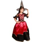 Masho Trend Bordo Tarlatanlı Cadı Kostümü + Cadı Şapkası - Cadılar Bayramı Kostümü - Halloween Kostüm - 7 - 9 Yaş