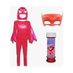 Masho Trend Pijamaskeliler Kostümü - Pijamaskeliler Baykuş Kız Kostümü - Owlet Kostüm +Maske+Köpük Hediye - 4 Yaş - Pembe