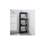 Masho Trend Siyah Vesken Mutfak Banyo Raf Ünitesi - Banyo Dolabı Havluluk 4 Katlı 23 x 100 cm