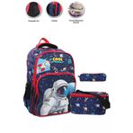 Mashotrend Çizgi Cool Astronot Okul Çantası + Termal Beslenme +Kalemlik Uzay Çanta İlkokul Çantası Sırt Çantası
