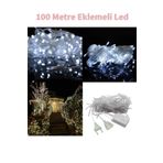 Mashotrend Fonksiyonlu Beyaz 100 Metre Dekor Led - Çam Ağacı Süsü Yılbaşı Süsü - Pirinç Led