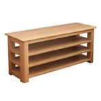 Masif Ahşap 3 Katmanlı Ayakkabı Rafı Tezgahı En ve Yatak Odası Depolama için Modern Tasarım Ayaklıklı Tabure Yatak Sonu 100cm/39.4in Ahşap Çerçeve Oturma Odası Mobilyaları