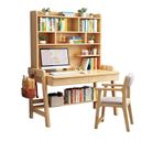 Masif ahşap çalışma masası, dahili kitaplık ve sandalye seti, ev, ofis veya yatak odası için mükemmel, ahşap renkli çalışma masası, 80 x 60 x 186 cm boyutlarında, fonksiyonel ve şık mobilya seçeneği
