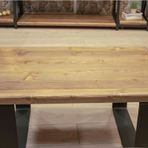 Masif Ahşap Dogal Ofis Sehpası 60*60*45